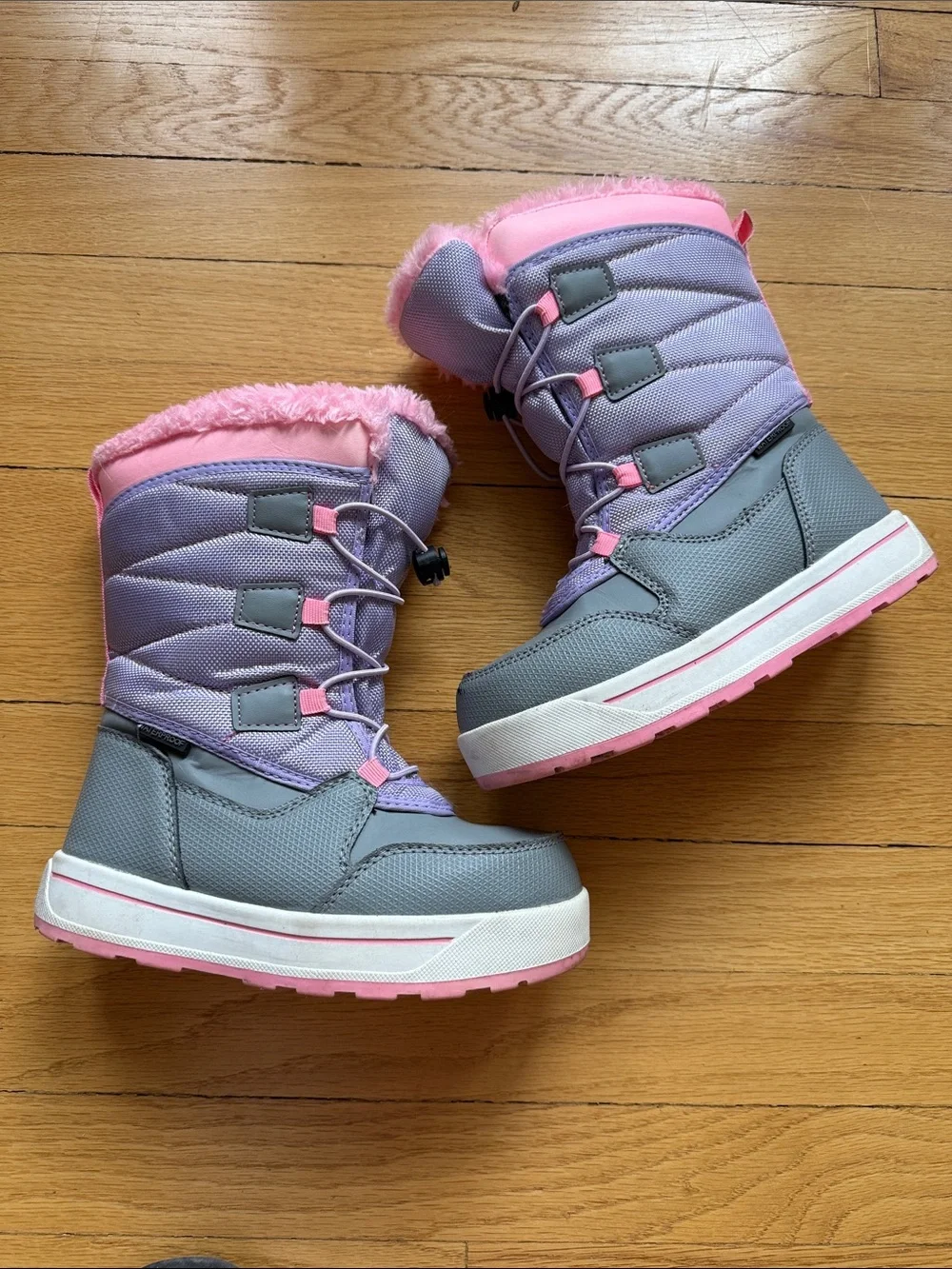 Girls' Pink & Purple Winter Snow Boots - Insulated Kids Boots